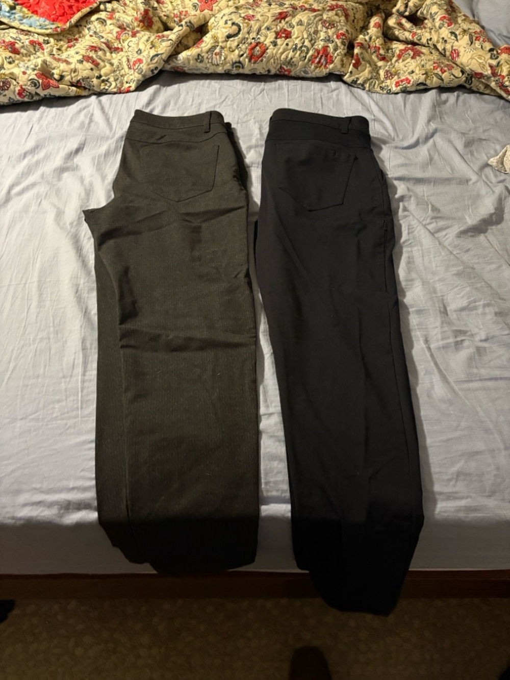 Men's Slim Dress Pants in Black/grey and blue